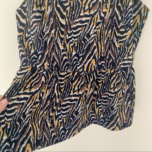 ANTHROPOLOGIE Brown Jamie Zebra Peplum Tank Top - Picture 6 of 10